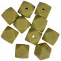 Infinity Hearts Beads Geometric Silicone Army Green 14mm - 10 pcs