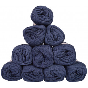 Mayflower Cotton 8/4 Junior Yarn Pack Unicolour 1423 Navy Blue - 10 pcs